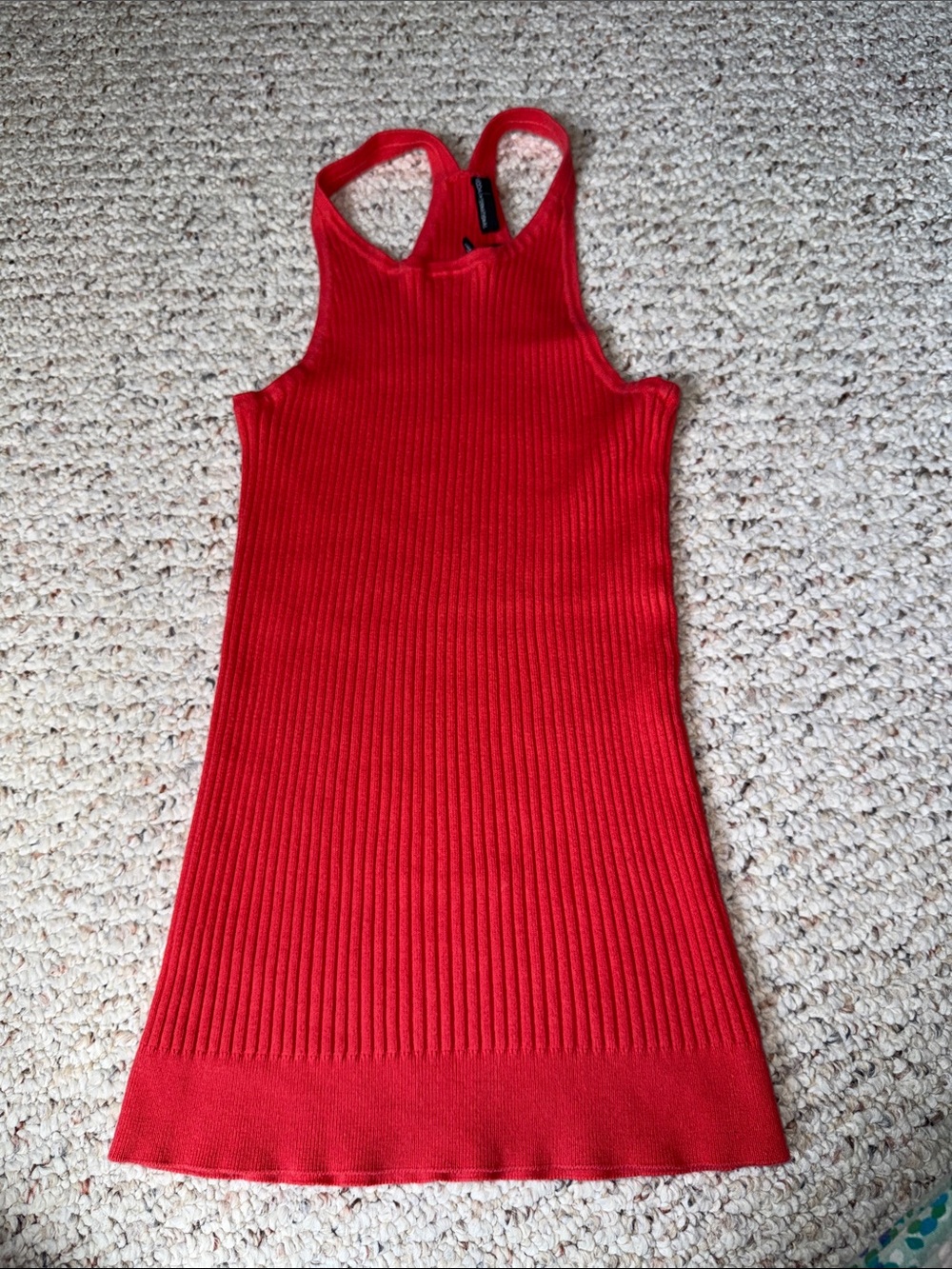 Moda International Red coral Ribbed Racerback Tank large Victoria secret rare